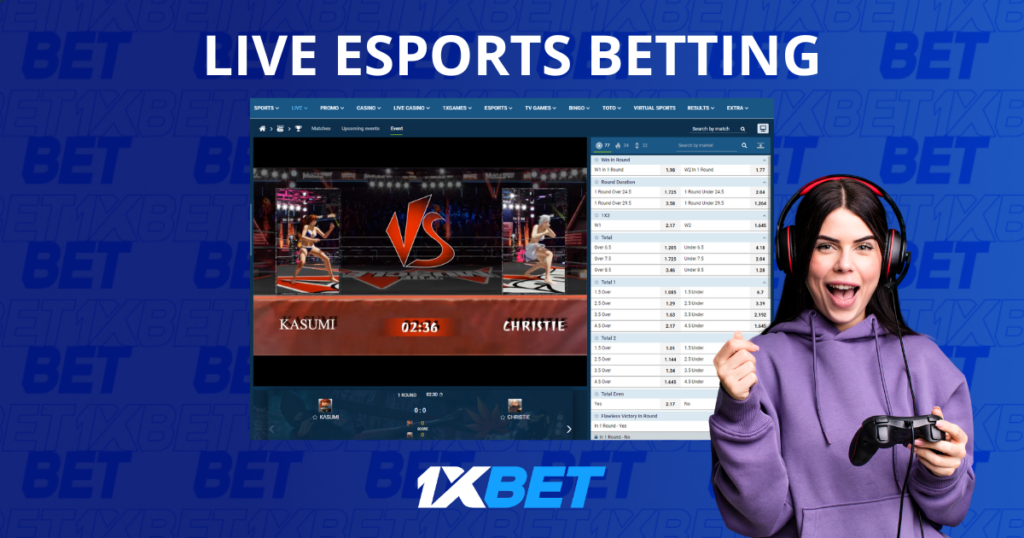 1xBet live esports betting